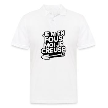Es ist mir egal, ich grabe, baggere, Baustelle - Männer Poloshirt - Weiß - Vorne - Kai (181cm)