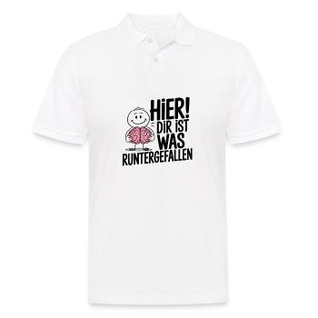 Here! Something fell down for you – saying - Men's Polo Shirt - white - Front - Kai (181cm)