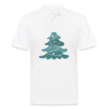 beau sapin de Noël - Polo Homme - blanc - Devant - Kai (181cm)