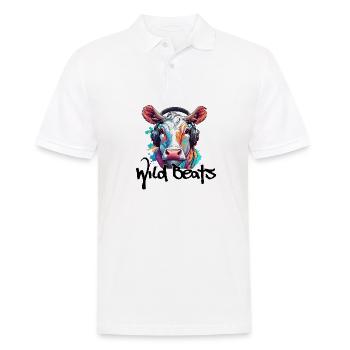 Kopfhörer / Audio / Musik / Klang / cool - Männer Poloshirt - Weiß - Vorne - Kai (181cm)