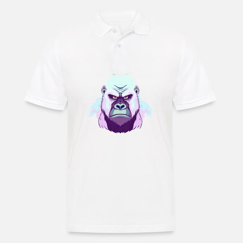 Einfache Gorilla-Illustration - Männer Poloshirt - Weiß