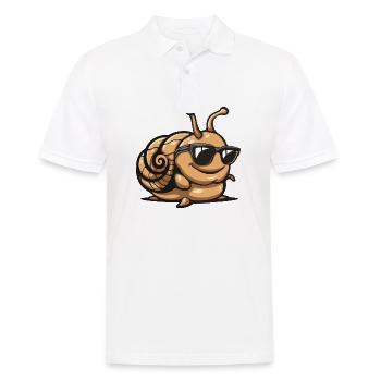 Snail Comic Cool - Men's Polo Shirt - white - Front - Kai (181cm)