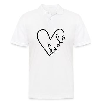 Herz Danke - Männer Poloshirt - Weiß - Vorne - Kai (181cm)