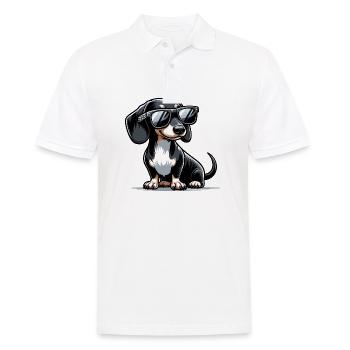 Chien teckel mignon - Polo Homme - blanc - Devant - Kai (181cm)
