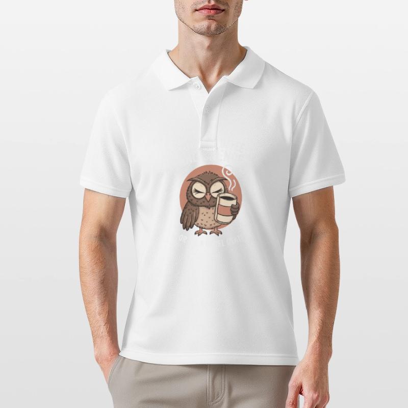 Kaffee Eule - geb mir Kaffee und Stille oder stirb Männer Poloshirt