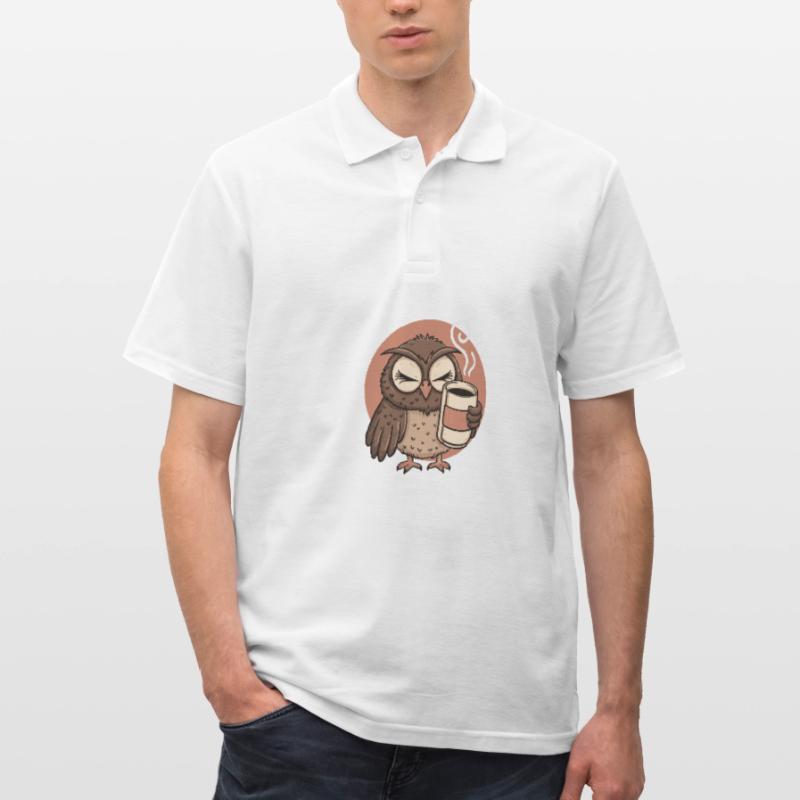 Kaffee Eule - geb mir Kaffee und Stille oder stirb Männer Poloshirt