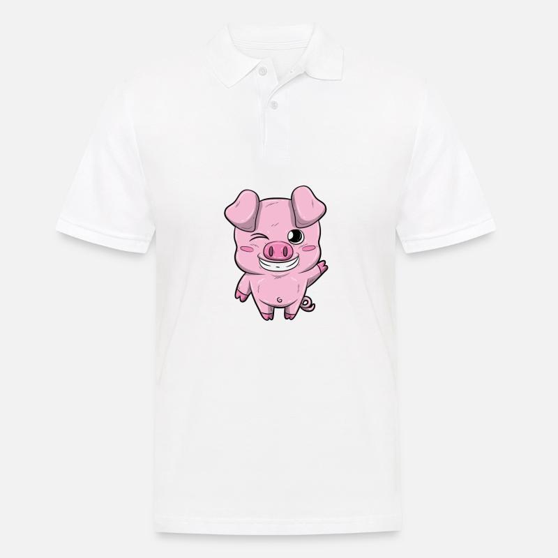 Ferkel - Männer Poloshirt - Weiß