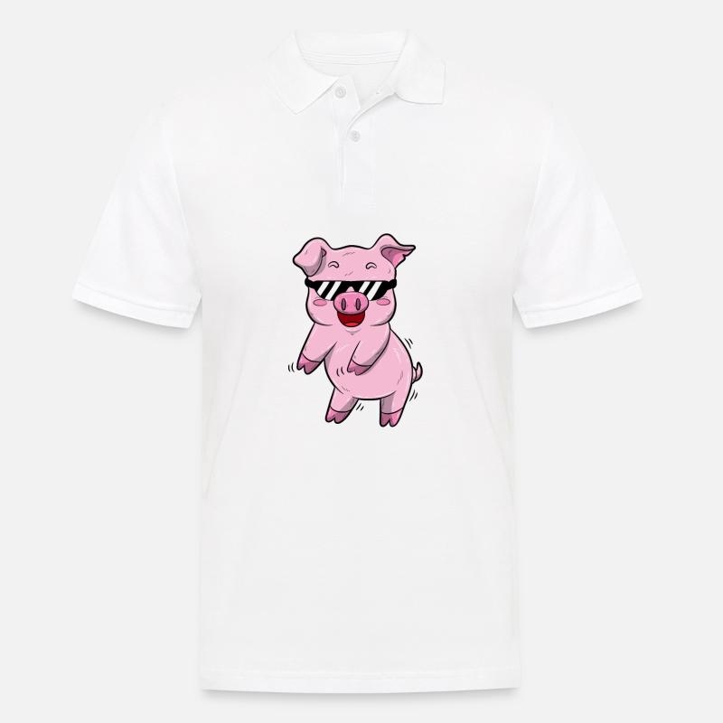 Flossing Schwein - Männer Poloshirt - Weiß