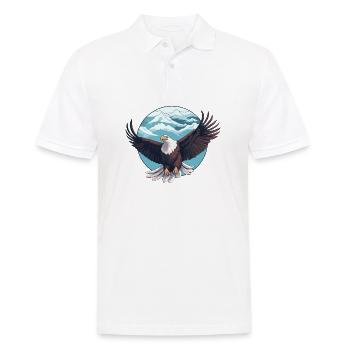 Majestic Eagle in Snowy Mountain Landscape - Men's Polo Shirt - white - Front - Kai (181cm)