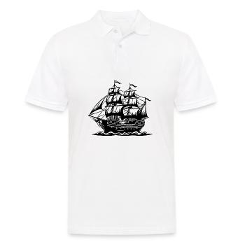 Piratenschiff - Männer Poloshirt - Weiß - Vorne - Kai (181cm)