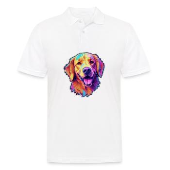 Golden Retriever - Männer Poloshirt - Weiß - Vorne - Kai (181cm)