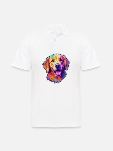 Golden Retriever - Männer Poloshirt - Weiß
