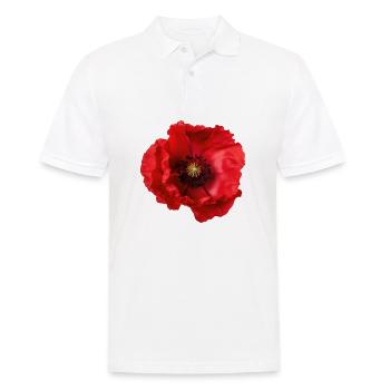Mohnblume - Männer Poloshirt - Weiß - Vorne - Kai (181cm)
