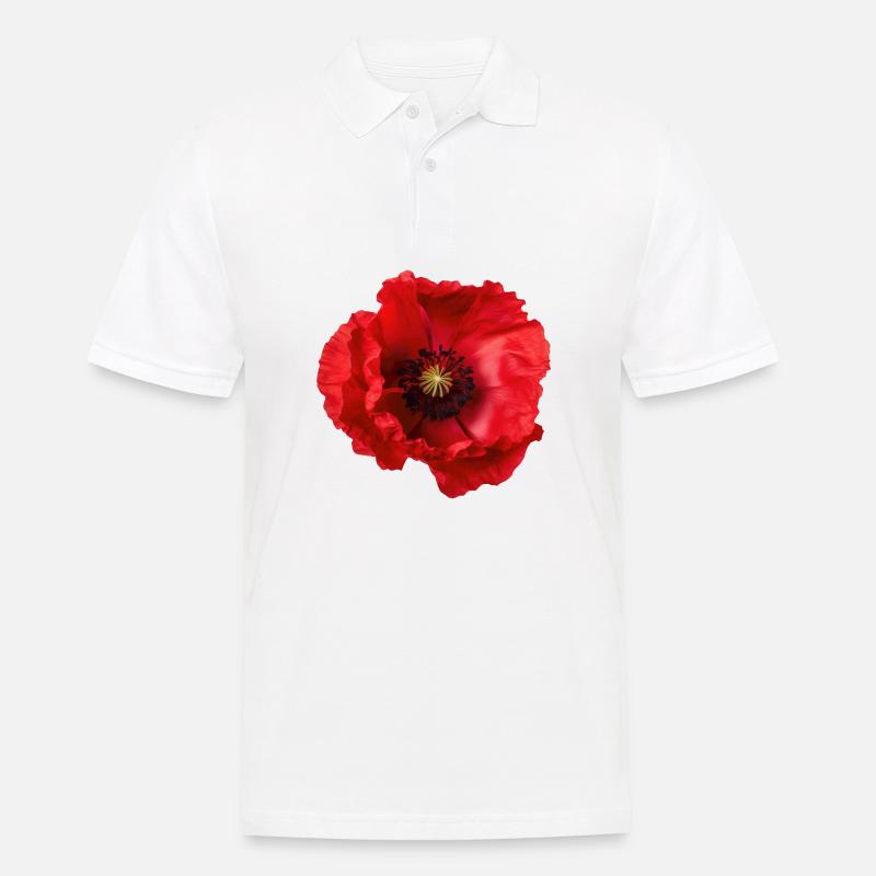 Mohnblume - Männer Poloshirt - Weiß