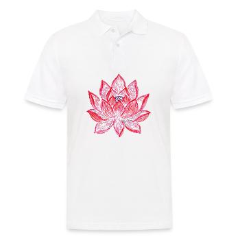 Lotus Blume Lotusblüte Lotusblume - Männer Poloshirt - Weiß - Vorne - Kai (181cm)