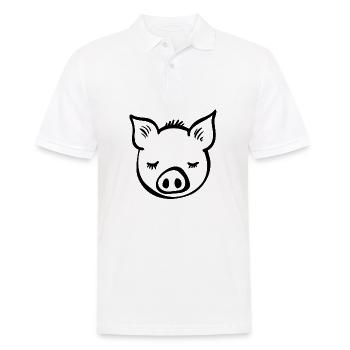 Schwein Schweinchen - Männer Poloshirt - Weiß - Vorne - Kai (181cm)