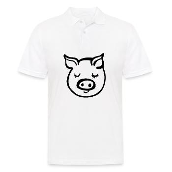 Schwein Schweinchen - Männer Poloshirt - Weiß - Vorne - Kai (181cm)