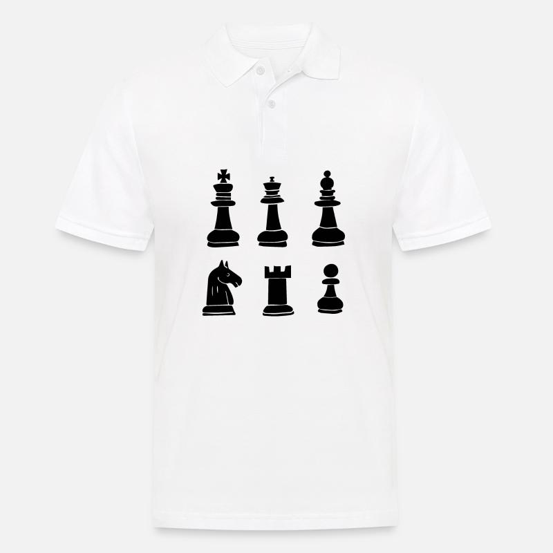 Schach Figuren - Männer Poloshirt - Weiß