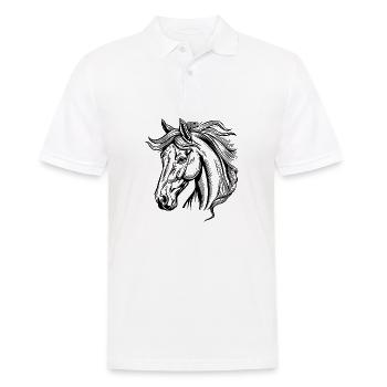 Pferd Pferderennen Pferdekopf - Männer Poloshirt - Weiß - Vorne - Kai (181cm)