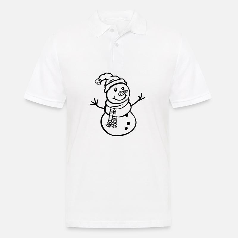Schneemann - Männer Poloshirt - Weiß