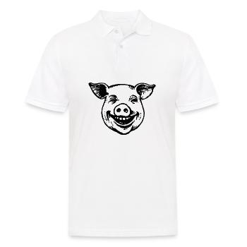 Schwein Schweinchen - Männer Poloshirt - Weiß - Vorne - Kai (181cm)