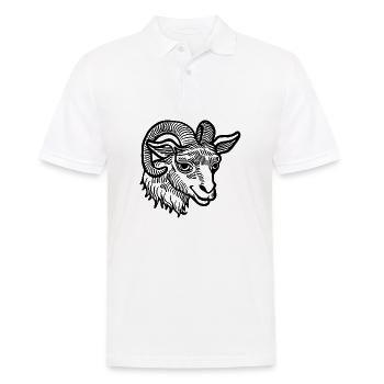 Steinbock Ziege - Männer Poloshirt - Weiß - Vorne - Kai (181cm)