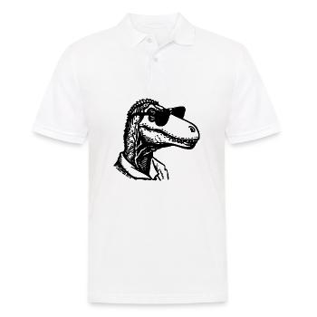 Dino Dinosaurier - Männer Poloshirt - Weiß - Vorne - Kai (181cm)