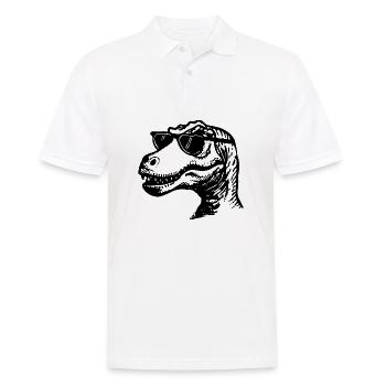 Dino Dinosaurier - Männer Poloshirt - Weiß - Vorne - Kai (181cm)