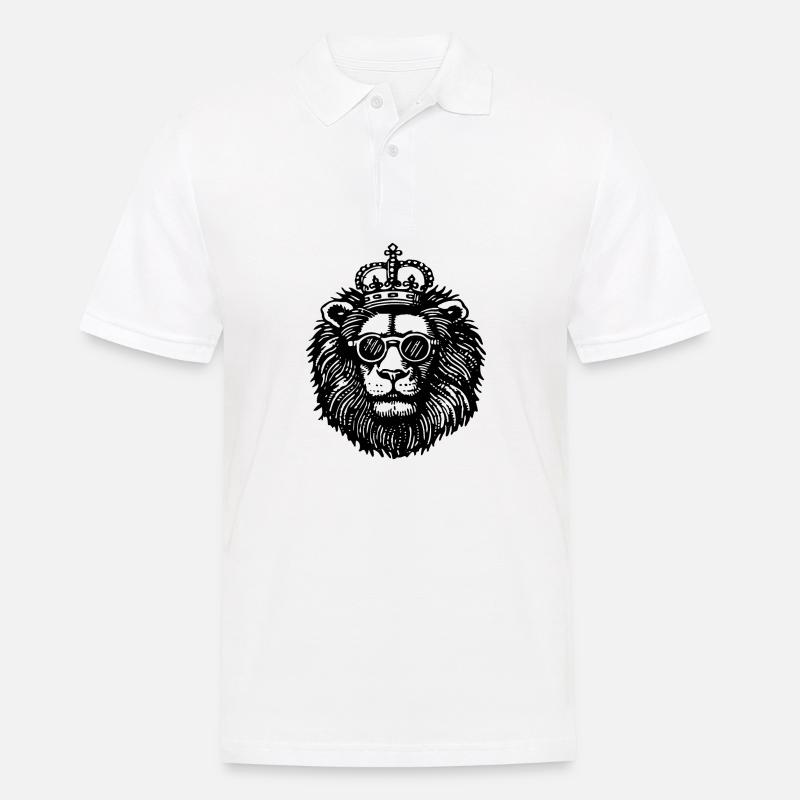 Löwe Löwenkopf - Männer Poloshirt - Weiß