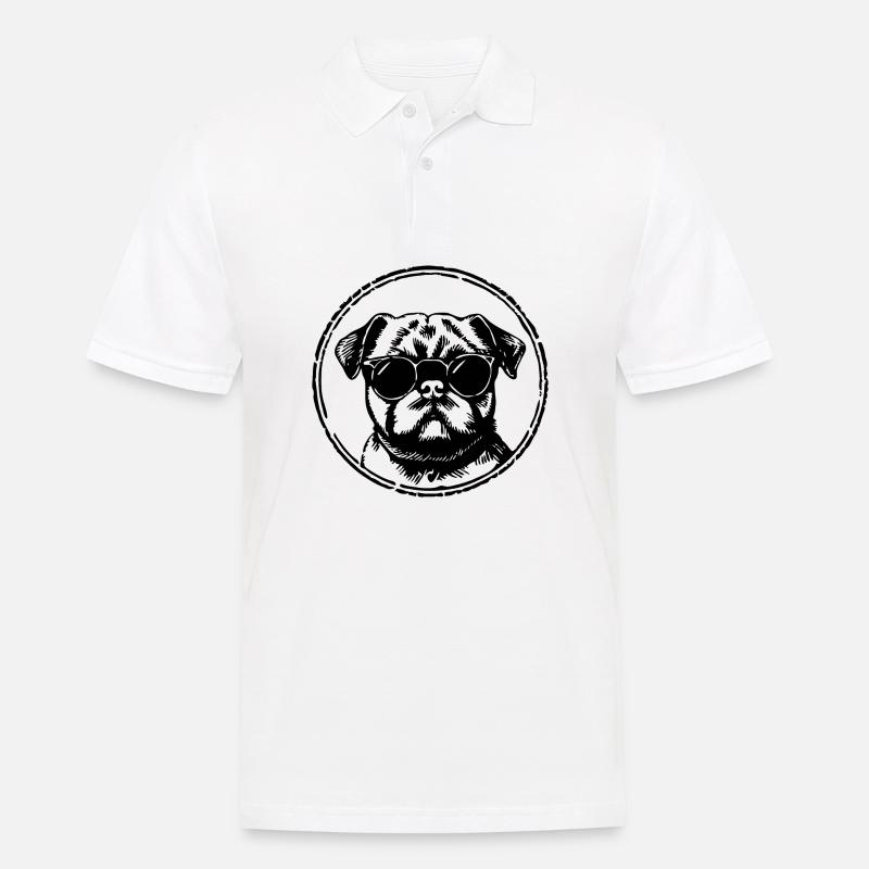 Mops Hund - Männer Poloshirt - Weiß