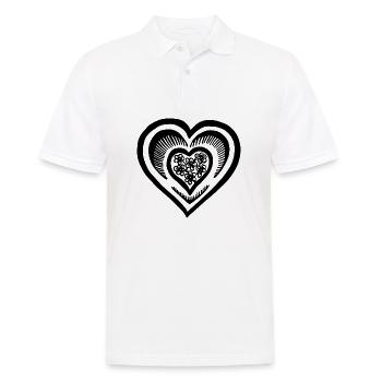 Herz - Männer Poloshirt - Weiß - Vorne - Kai (181cm)