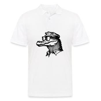 Krokodil Alligator - Männer Poloshirt - Weiß - Vorne - Kai (181cm)
