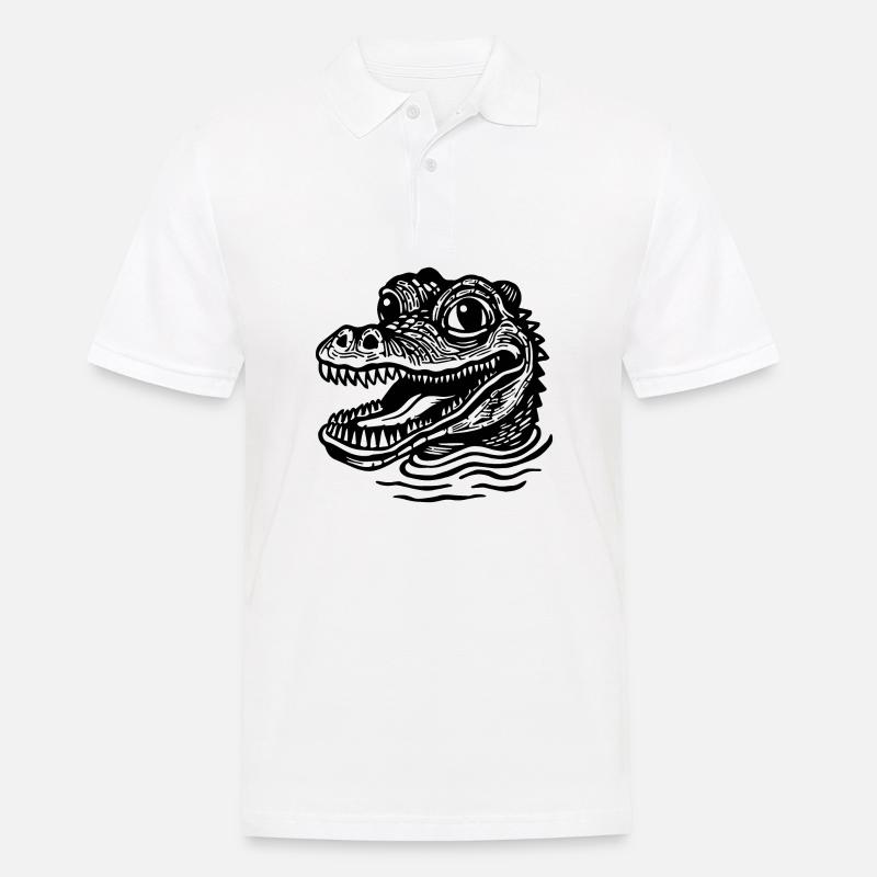 Krokodil Alligator - Männer Poloshirt - Weiß