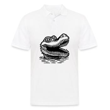 Krokodil Alligator - Männer Poloshirt - Weiß - Vorne - Kai (181cm)