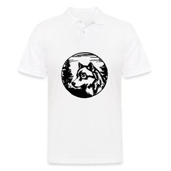 Wolf - Männer Poloshirt - Weiß - Vorne - Kai (181cm)