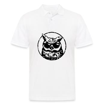 Eule - Männer Poloshirt - Weiß - Vorne - Kai (181cm)