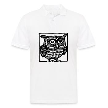 Eule - Männer Poloshirt - Weiß - Vorne - Kai (181cm)