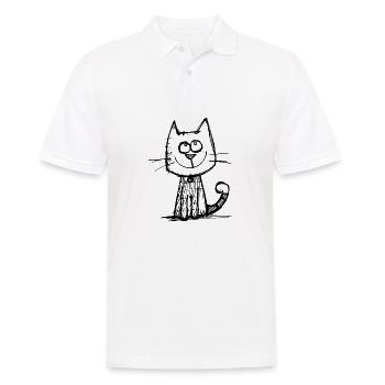 Cat Cats Cat Face - Men's Polo Shirt - white - Front - Kai (181cm)