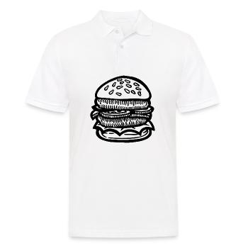 Hamburger Burger - Männer Poloshirt - Weiß - Vorne - Kai (181cm)