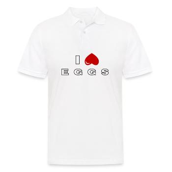 Ich hasse Eier - Männer Poloshirt - Weiß - Vorne - Kai (181cm)