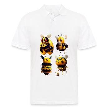 kawaii fliegende Bienen - Männer Poloshirt - Weiß - Vorne - Kai (181cm)