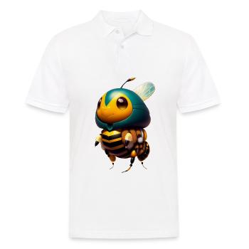 kawaii glückliche niedliche biene - Männer Poloshirt - Weiß - Vorne - Kai (181cm)