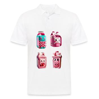 Carton de lait de fraise kawaii - Polo Homme - blanc - Devant - Kai (181cm)