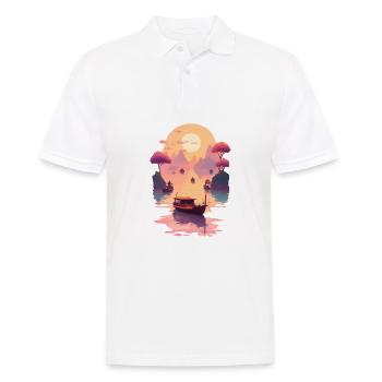 Sunset Serenade, Ninh Binh - Männer Poloshirt - Weiß - Vorne - Kai (181cm)
