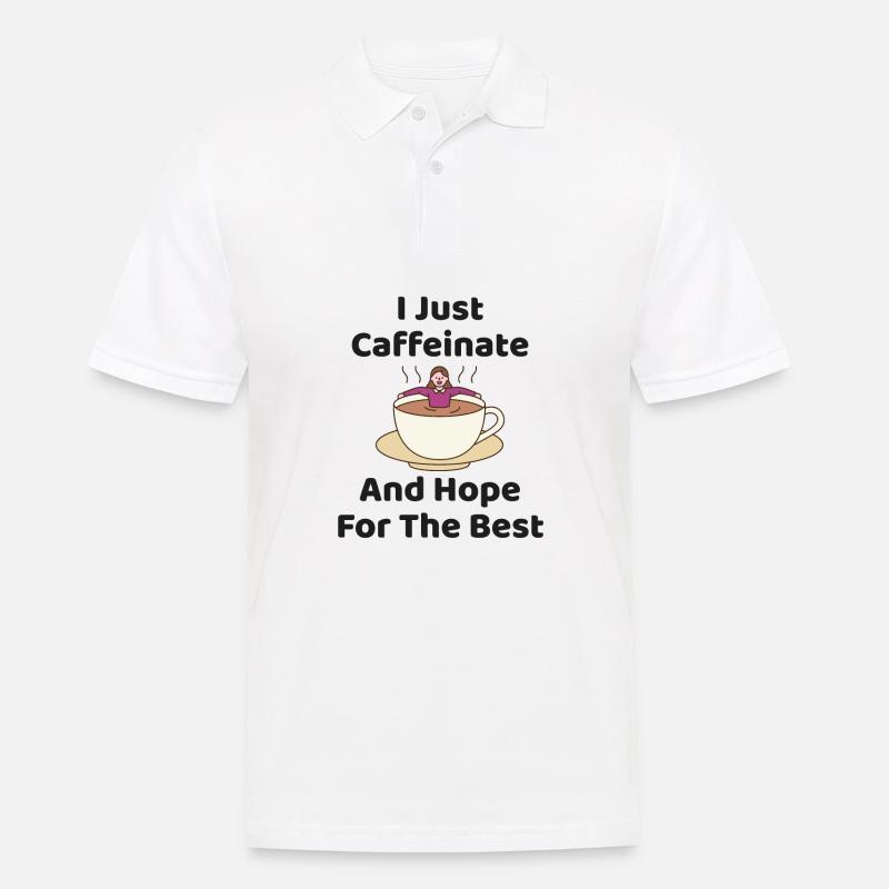 KaffeeWitz Koffein und Hoffnung auf besten Kaffee - Männer Poloshirt - Weiß