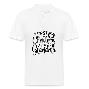 First Christmas As A Grandma Funny Family Saying - Men's Polo Shirt - white - Front - Kai (181cm)