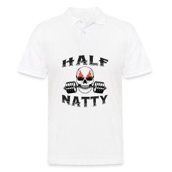 Half Natty Bodybuilder Fitness Workout Gym Skull - Men's Polo Shirt - white - Front - Kai (181cm)