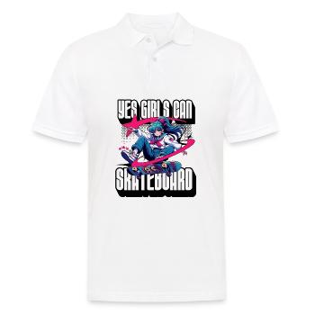 Yes Girls Can Skateboard Skateboarder Skater Women - Men's Polo Shirt - white - Front - Kai (181cm)