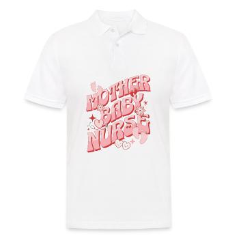 Mère Bébé Infirmière Post-partum Groovy Maman Allaitement - Polo Homme - blanc - Devant - Kai (181cm)