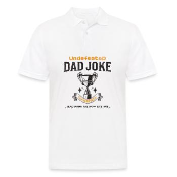 Dad Joke Champion Funny Father's Day Saying - Men's Polo Shirt - white - Front - Kai (181cm)